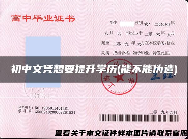 初中文凭想要提升学历(能不能伪造)