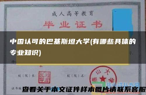 中国认可的巴基斯坦大学(有哪些具体的专业知识)