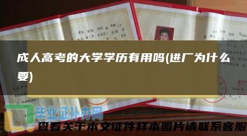 成人高考的大学学历有用吗(进厂为什么要)