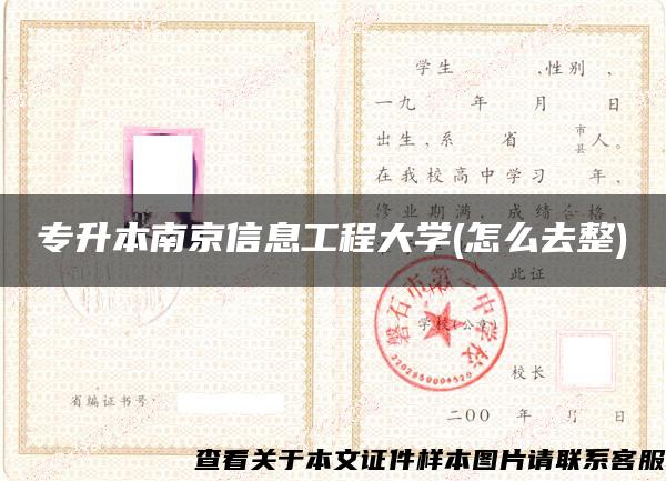 专升本南京信息工程大学(怎么去整)