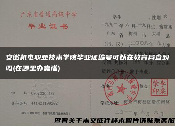 安徽机电职业技术学院毕业证编号可以在教育局查到吗(在哪里办靠谱)