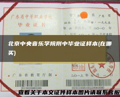 北京中央音乐学院附中毕业证样本(在哪买)