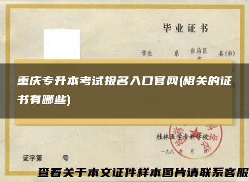 重庆专升本考试报名入口官网(相关的证书有哪些)