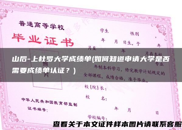 山后-上杜罗大学成绩单(如何知道申请大学是否需要成绩单认证？)