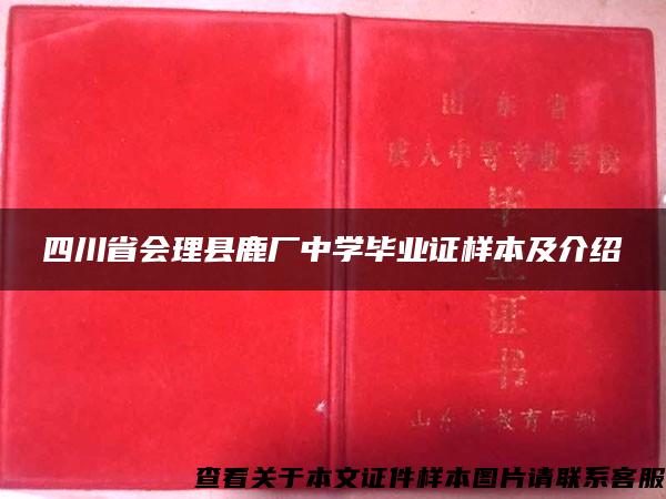 四川省会理县鹿厂中学毕业证样本及介绍