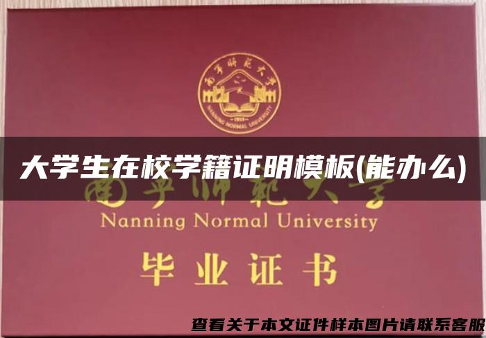 大学生在校学籍证明模板(能办么)