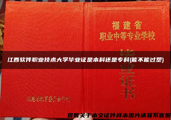 江西软件职业技术大学毕业证是本科还是专科(能不能过塑)