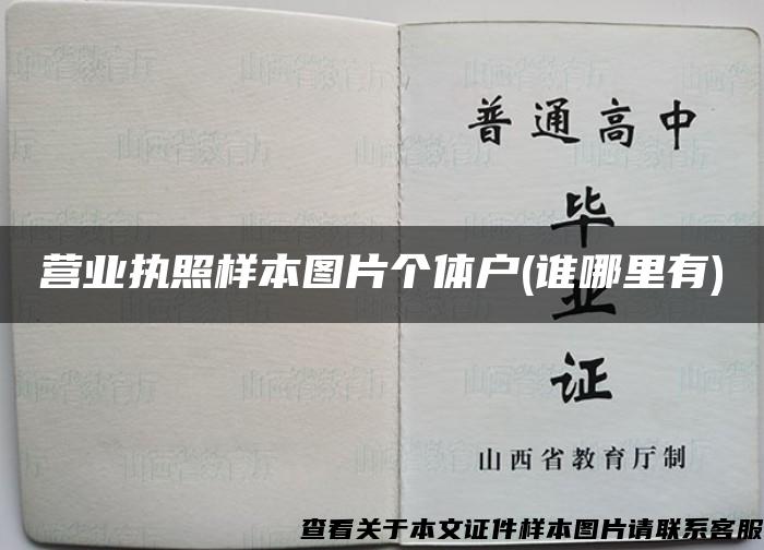 营业执照样本图片个体户(谁哪里有)