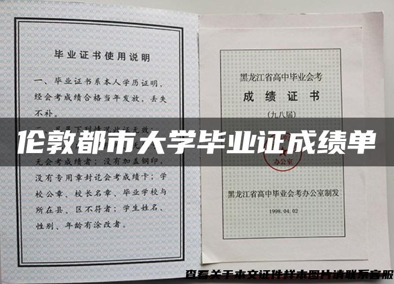 伦敦都市大学毕业证成绩单