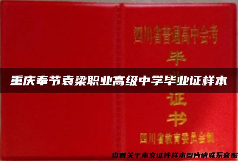 重庆奉节袁梁职业高级中学毕业证样本