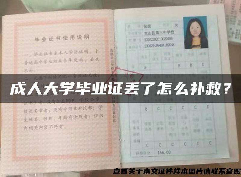 成人大学毕业证丢了怎么补救？