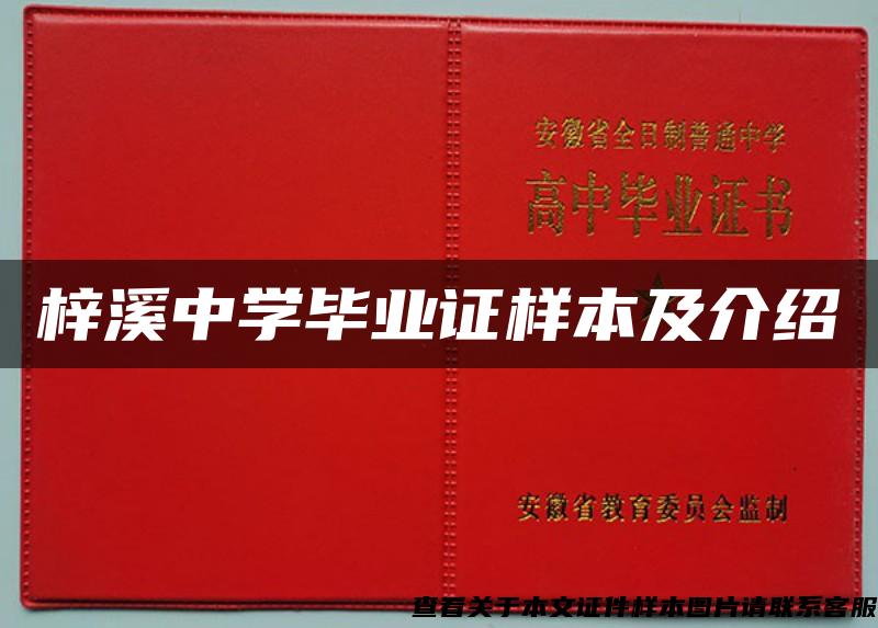 梓溪中学毕业证样本及介绍