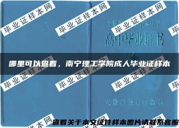 哪里可以查看，南宁理工学院成人毕业证样本