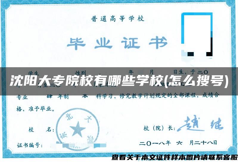 沈阳大专院校有哪些学校(怎么搜号)