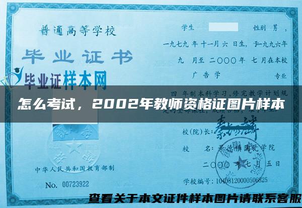 怎么考试，2002年教师资格证图片样本