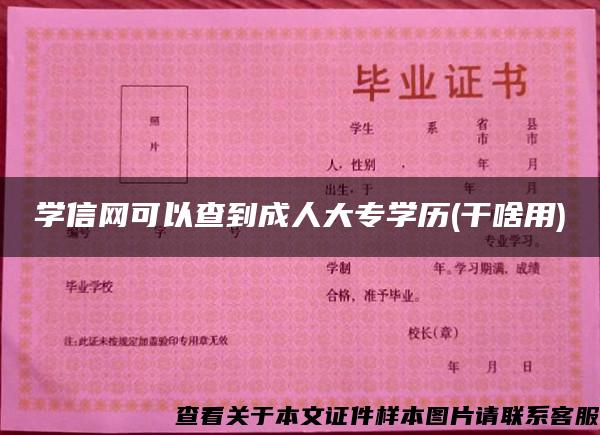 学信网可以查到成人大专学历(干啥用)