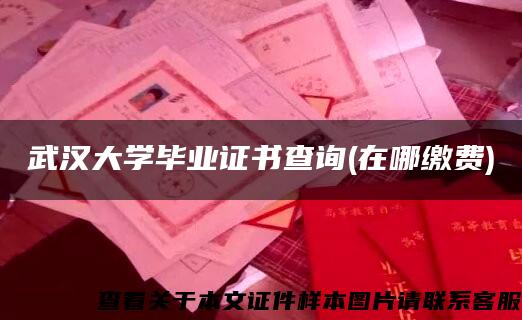 武汉大学毕业证书查询(在哪缴费)