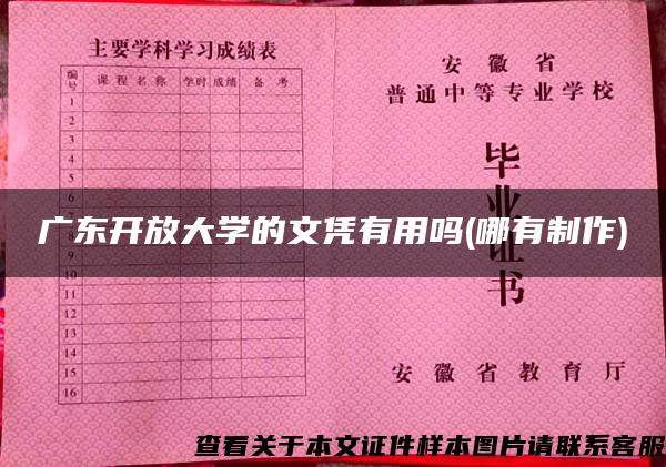 广东开放大学的文凭有用吗(哪有制作)