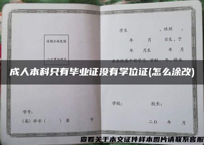 成人本科只有毕业证没有学位证(怎么涂改)