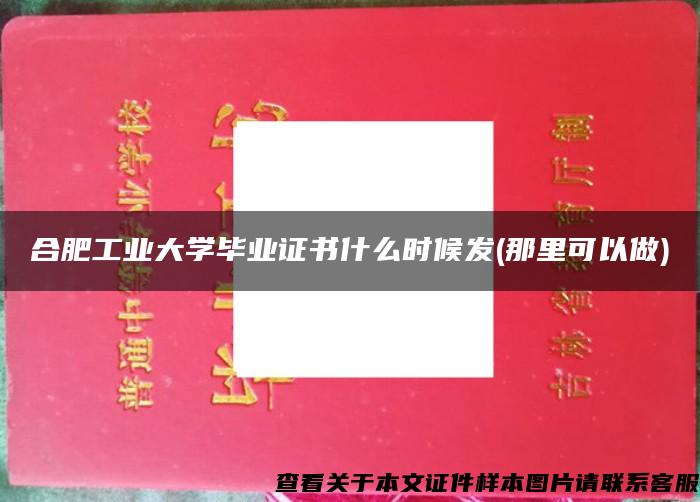 合肥工业大学毕业证书什么时候发(那里可以做)