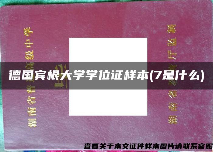 德国宾根大学学位证样本(7是什么)