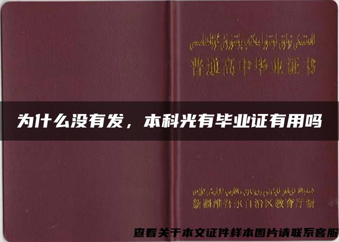 为什么没有发，本科光有毕业证有用吗