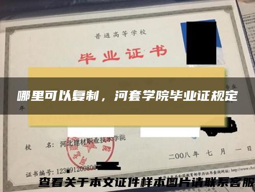 哪里可以复制，河套学院毕业证规定