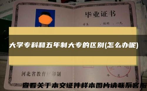 大学专科和五年制大专的区别(怎么办呢)