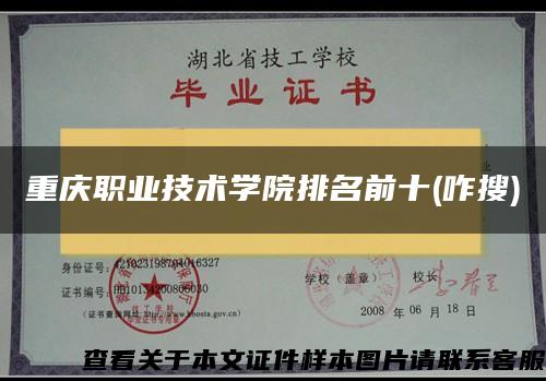 重庆职业技术学院排名前十(咋搜)