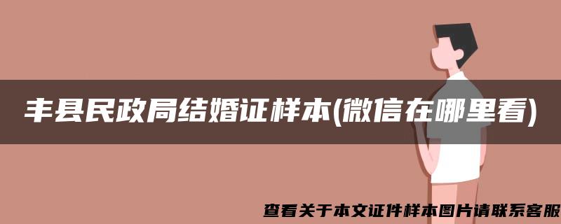 丰县民政局结婚证样本(微信在哪里看)