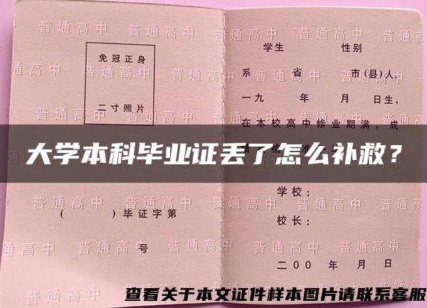 大学本科毕业证丢了怎么补救？