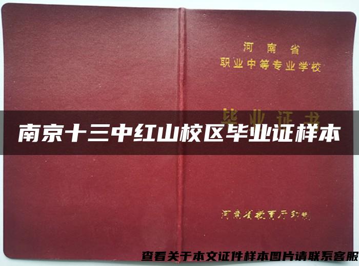 南京十三中红山校区毕业证样本