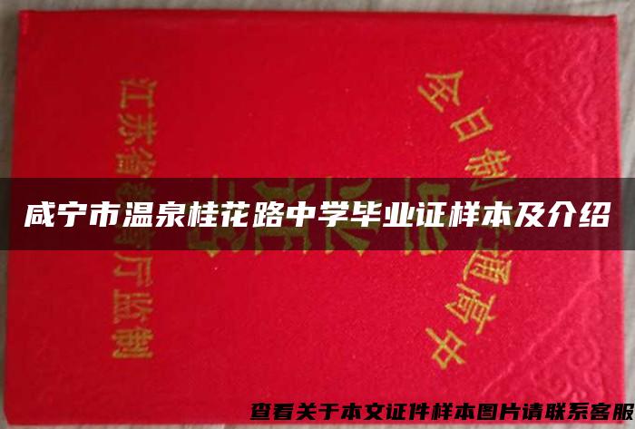 咸宁市温泉桂花路中学毕业证样本及介绍