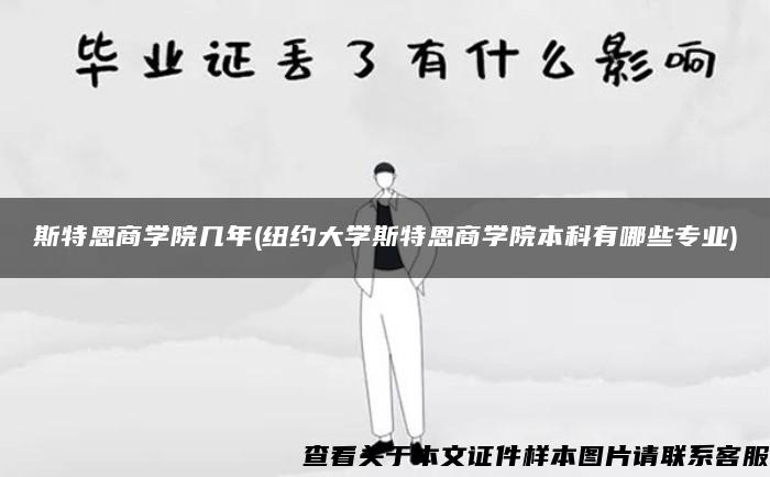 斯特恩商学院几年(纽约大学斯特恩商学院本科有哪些专业)