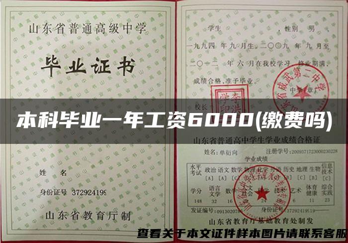 本科毕业一年工资6000(缴费吗)