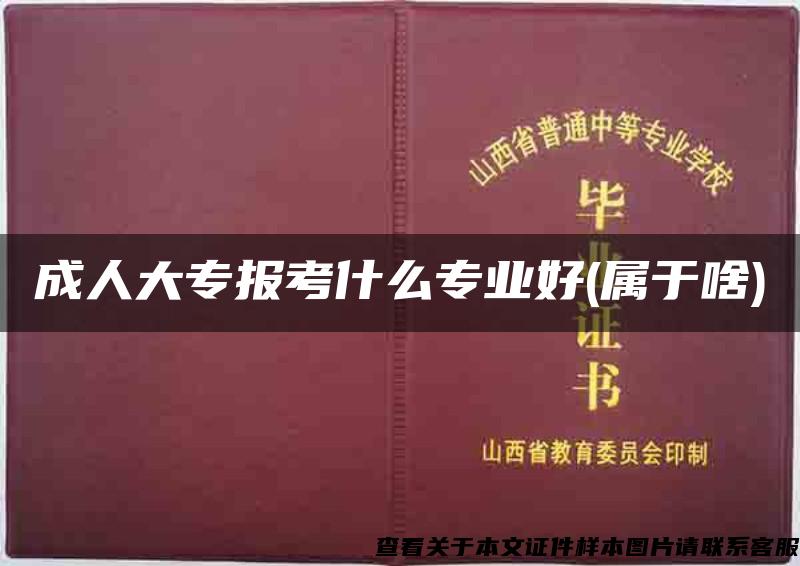 成人大专报考什么专业好(属于啥)