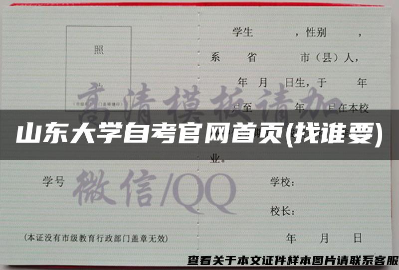 山东大学自考官网首页(找谁要)