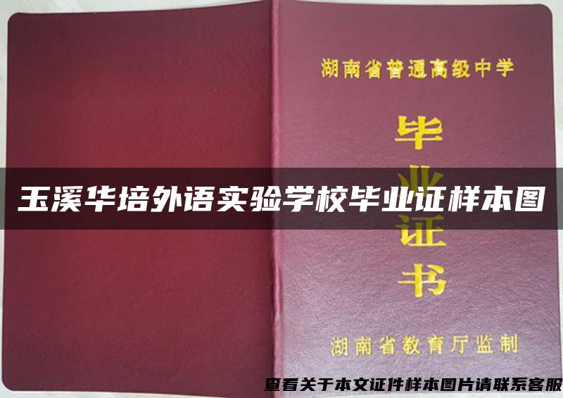 玉溪华培外语实验学校毕业证样本图