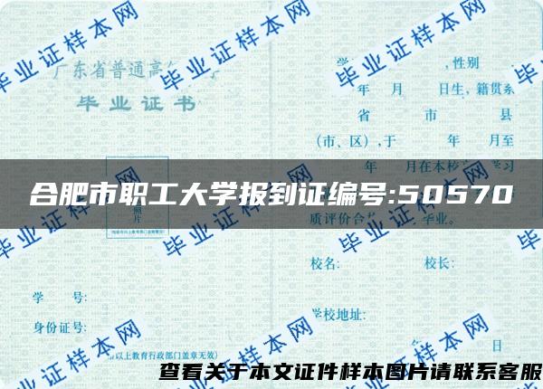 合肥市职工大学报到证编号:50570