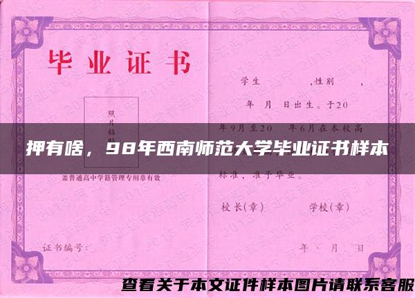 押有啥，98年西南师范大学毕业证书样本