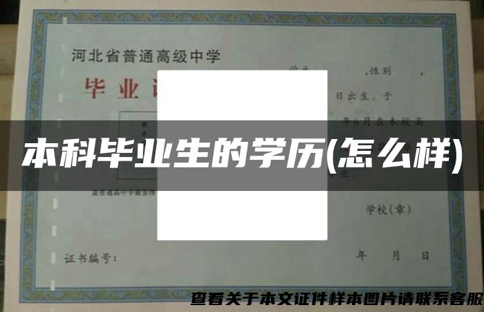 本科毕业生的学历(怎么样)