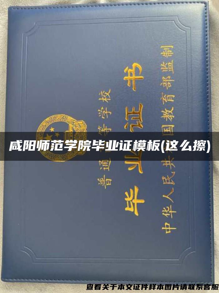 咸阳师范学院毕业证模板(这么擦)