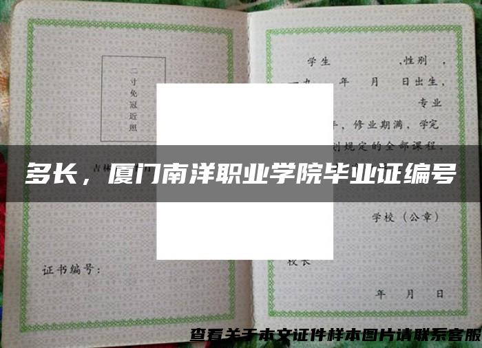 多长，厦门南洋职业学院毕业证编号