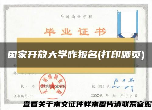 国家开放大学咋报名(打印哪页)