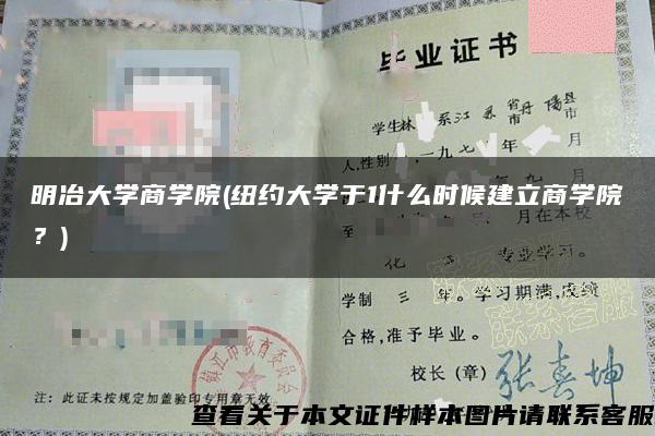 明冶大学商学院(纽约大学于1什么时候建立商学院？)