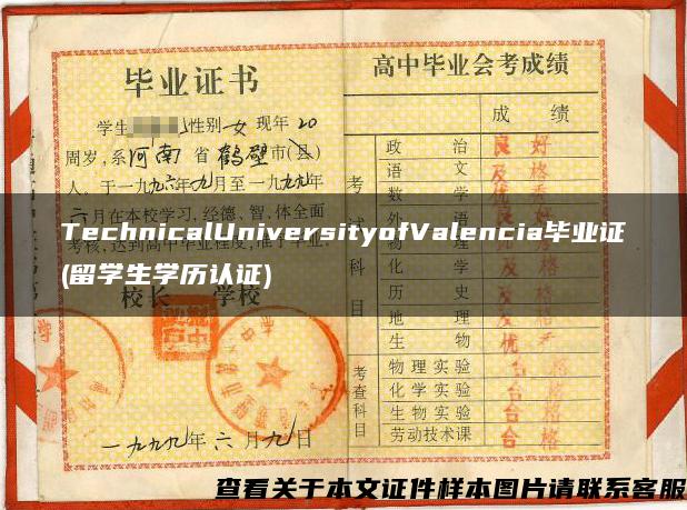 TechnicalUniversityofValencia毕业证(留学生学历认证)