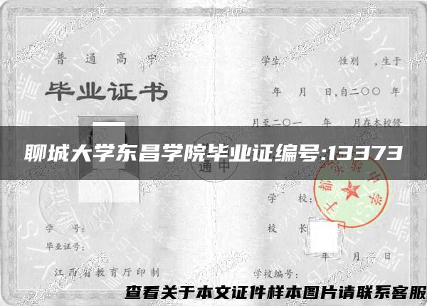 聊城大学东昌学院毕业证编号:13373