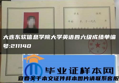 大连东软信息学院大学英语四六级成绩单编号:211140