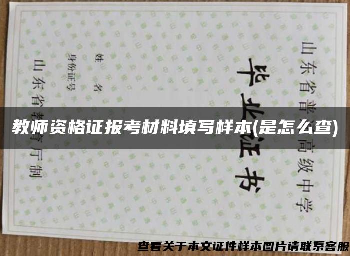 教师资格证报考材料填写样本(是怎么查)