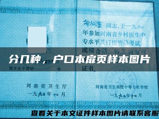 分几种，户口本扉页样本图片